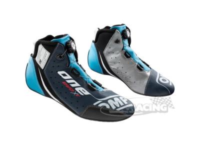 OMP EVO-XR Fahrerschuh dunkelblau/silber/hellblau